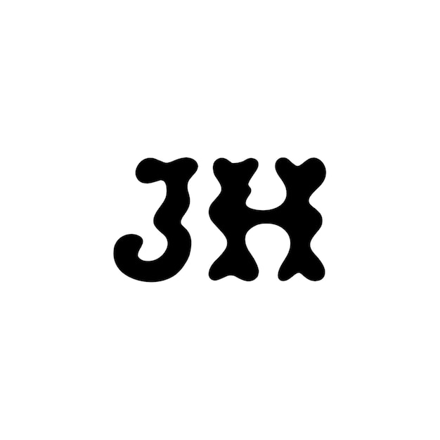 JH monograma logo diseño carta texto nombre símbolo monocromo logotipo alfabeto carácter simple logo