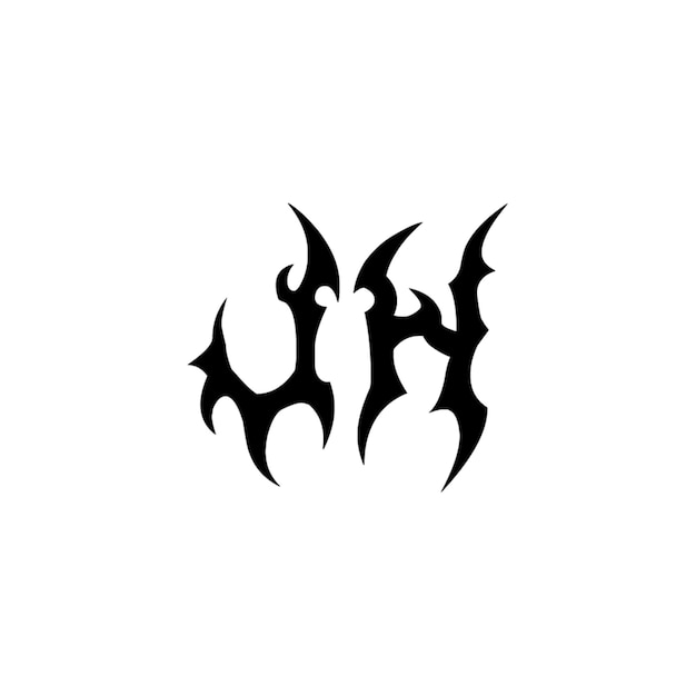 JH monograma logo diseño carta texto nombre símbolo monocromo logotipo alfabeto carácter simple logo