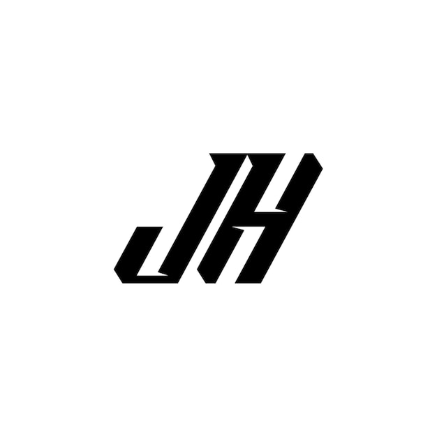 JH monograma logo diseño carta texto nombre símbolo monocromo logotipo alfabeto carácter simple logo