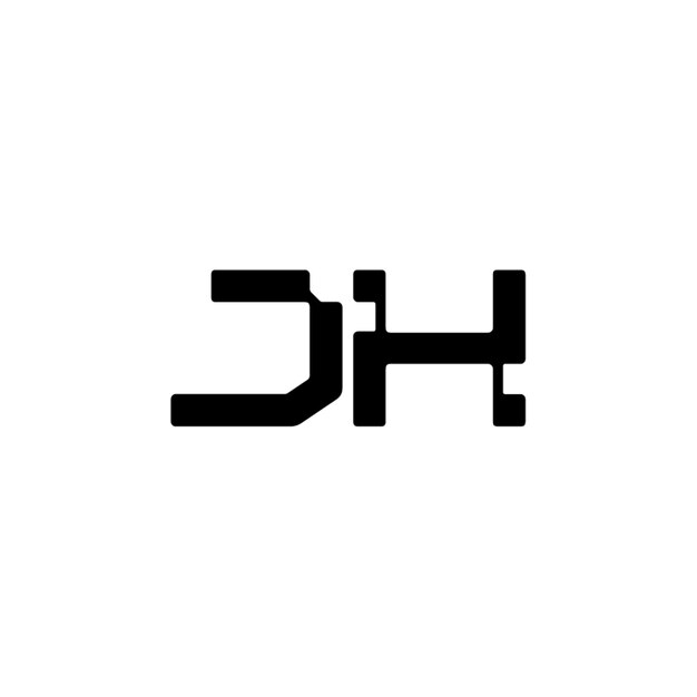 JH monograma logo diseño carta texto nombre símbolo monocromo logotipo alfabeto carácter simple logo