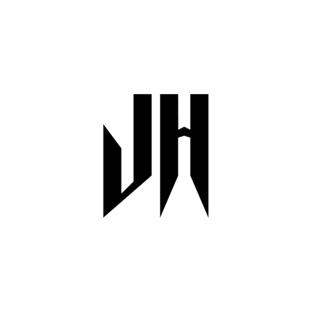 JH monograma logo diseño carta texto nombre símbolo monocromo logotipo alfabeto carácter simple logo