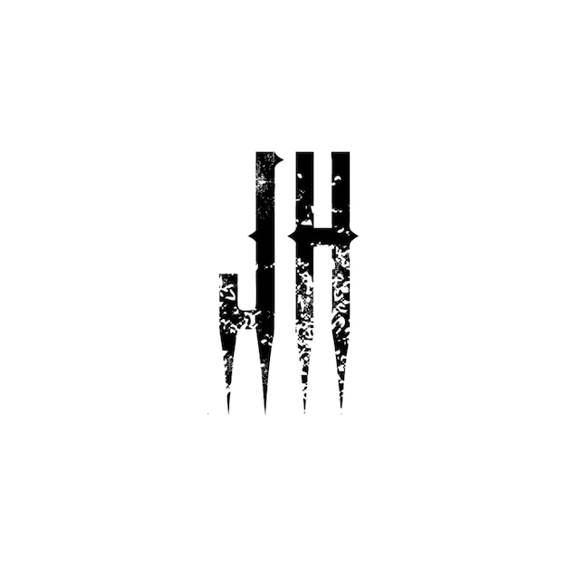 JH monograma logo diseño carta texto nombre símbolo monocromo logotipo alfabeto carácter simple logo