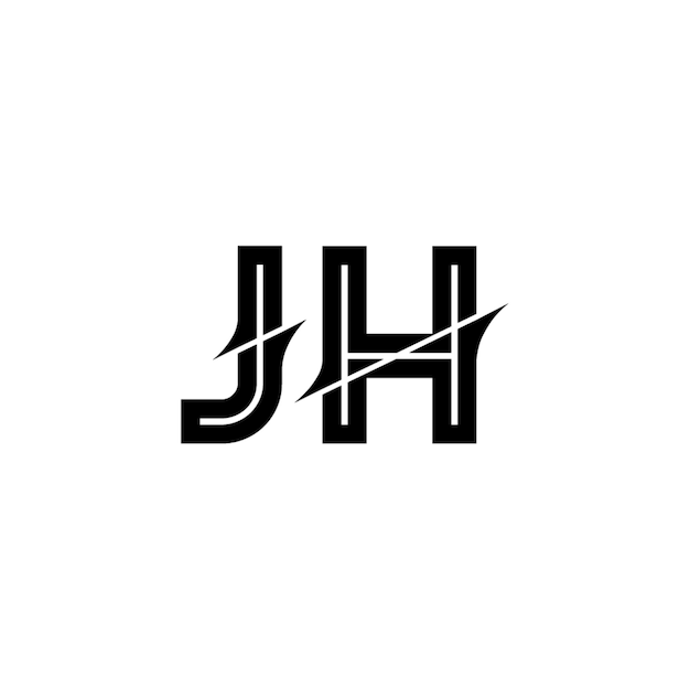 JH monograma logo diseño carta texto nombre símbolo monocromo logotipo alfabeto carácter simple logo
