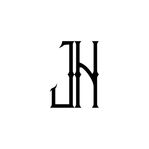 JH monograma logo diseño carta texto nombre símbolo monocromo logotipo alfabeto carácter simple logo