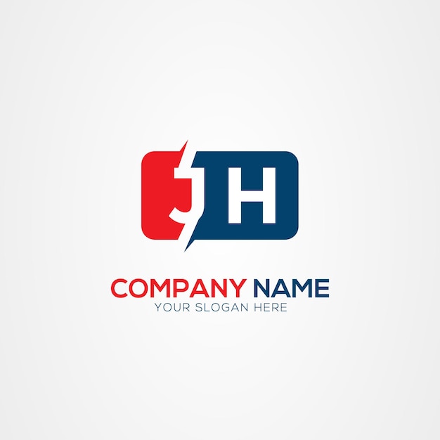 JH o HJ Creative Modern Letters Elemento de diseño del logotipo