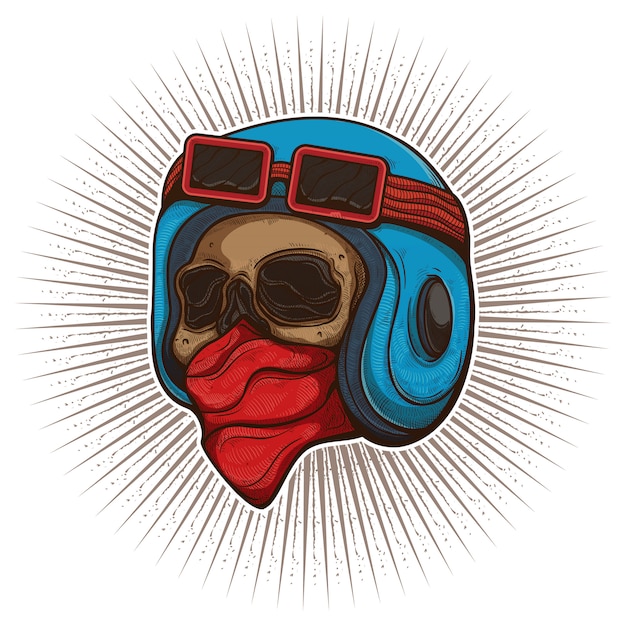 Jinete de cabeza de calavera de dibujo