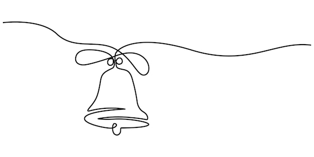 Jingle bell continuo un dibujo de una línea elemento de arte de una línea minimalista dibujo de línea vectorial