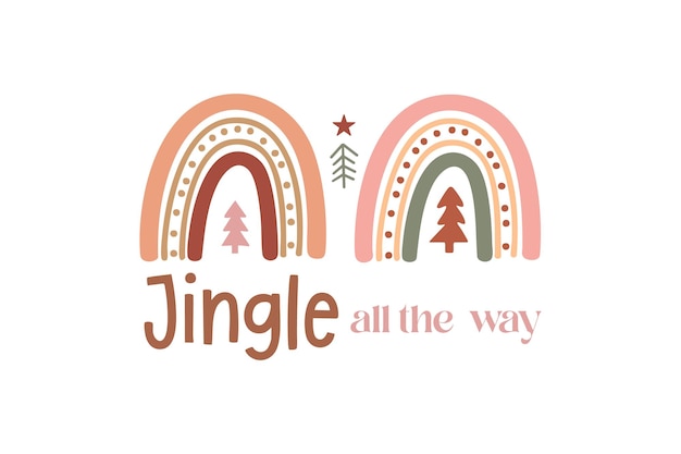 Jingle todo el camino Boho Navidad SVG diseño de camiseta