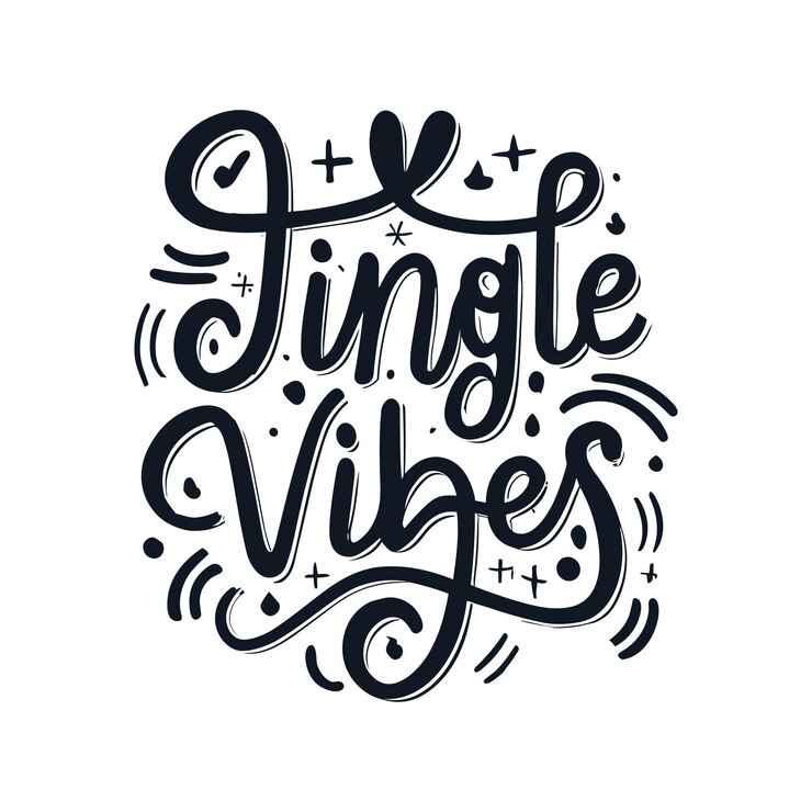 Jingle vibes letra de mano tipografía de Navidad diseño de camiseta póster