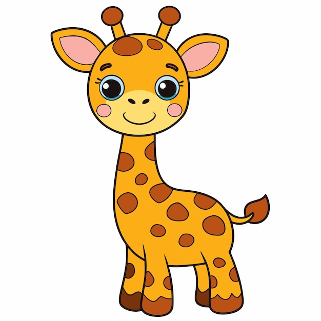 una jirafa con una cara de dibujos animados y un dibujo de una jirafa en ella