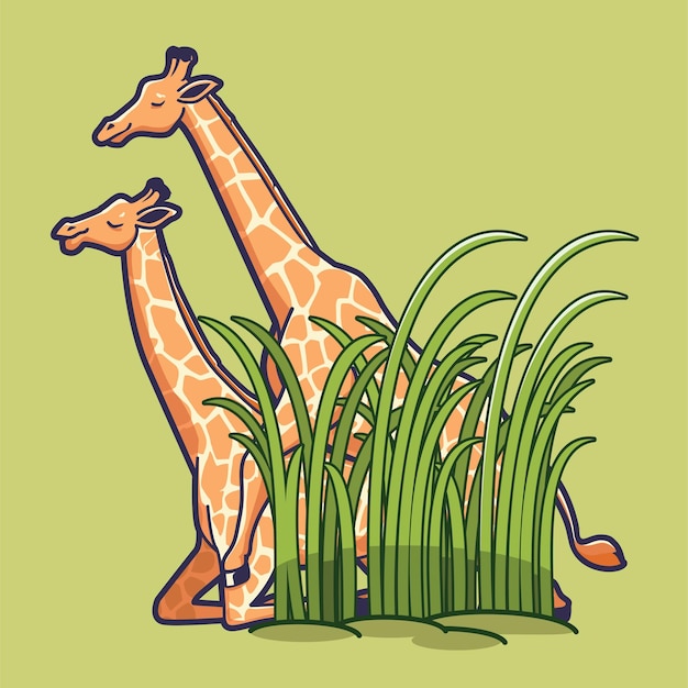 la jirafa hace el amor vector ilustración de apareamiento de animales