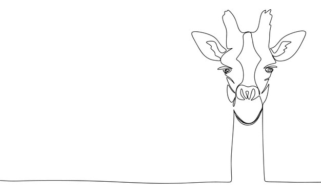 Jirafa una línea continua Arte de líneas Jirafa Arte vectorial dibujado a mano