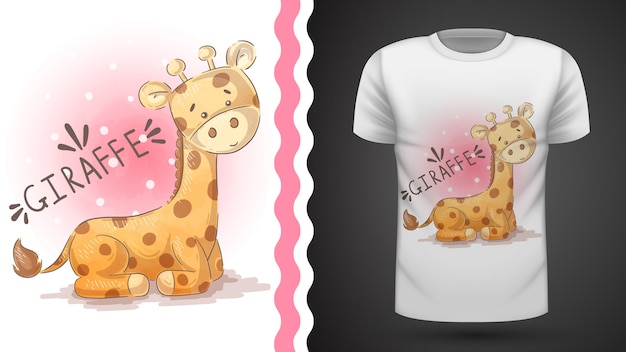 Jirafa de peluche - idea para camiseta estampada