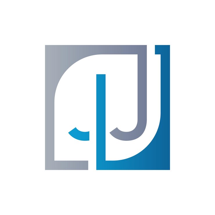 Vector jj diseño de logotipo plantilla vectorial con fondo cuadrado