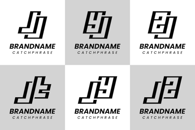 JJ JT Letras JY YJ JZ ZJ Monograma Conjunto de logotipo adecuado para cualquier negocio