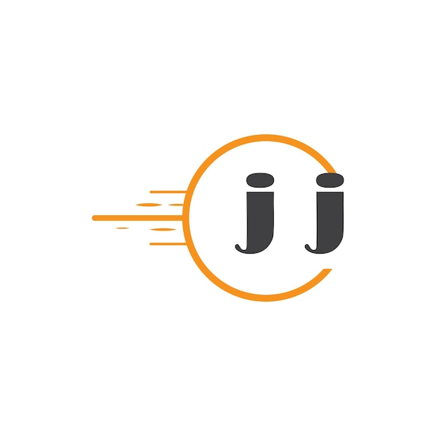jj logotipo inicial de monograma con diseño de estilo de círculo