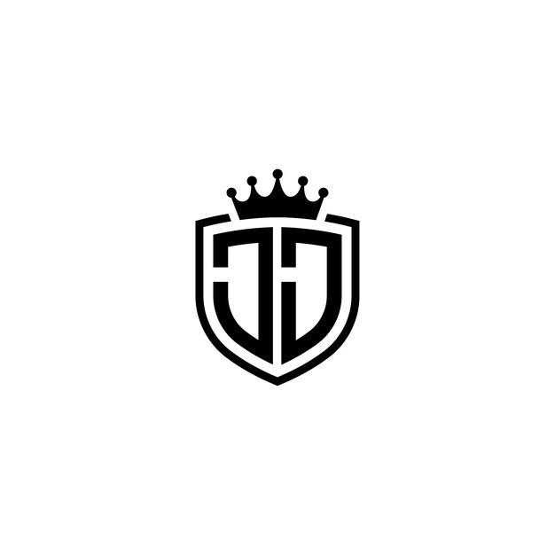 JJ monograma logo diseño carta texto nombre símbolo monocromo logotipo alfabeto carácter simple logo