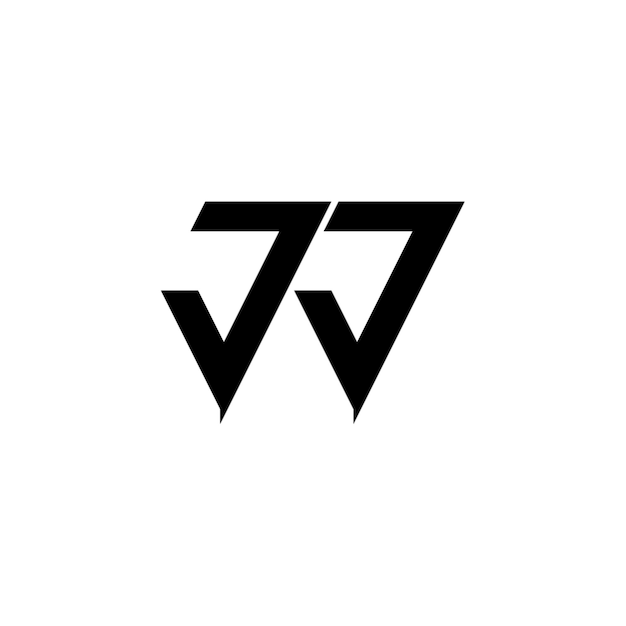 JJ monograma logo diseño carta texto nombre símbolo monocromo logotipo alfabeto carácter simple logo