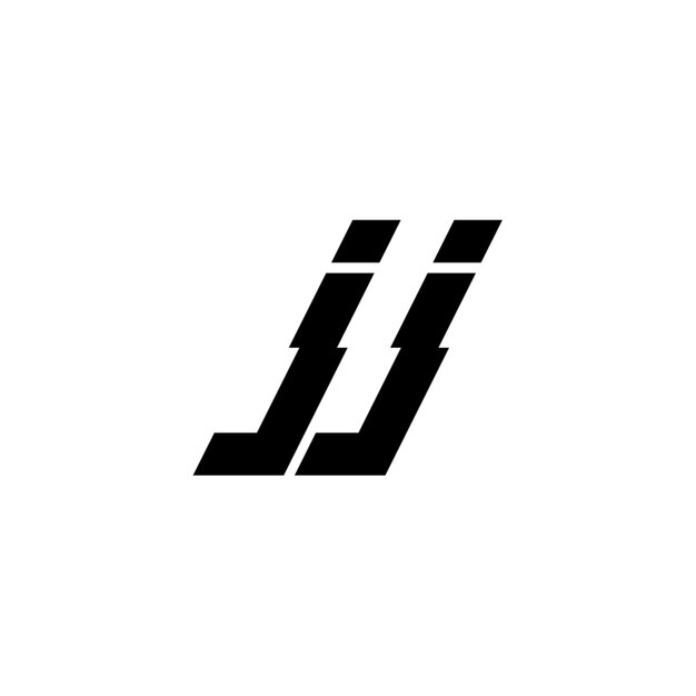 JJ monograma logo diseño carta texto nombre símbolo monocromo logotipo alfabeto carácter simple logo