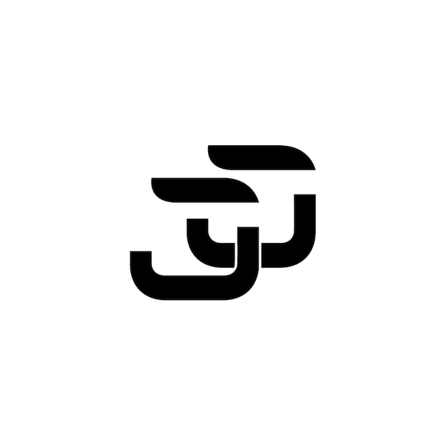 JJ monograma logo diseño carta texto nombre símbolo monocromo logotipo alfabeto carácter simple logo