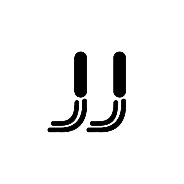 JJ monograma logo diseño carta texto nombre símbolo monocromo logotipo alfabeto carácter simple logo