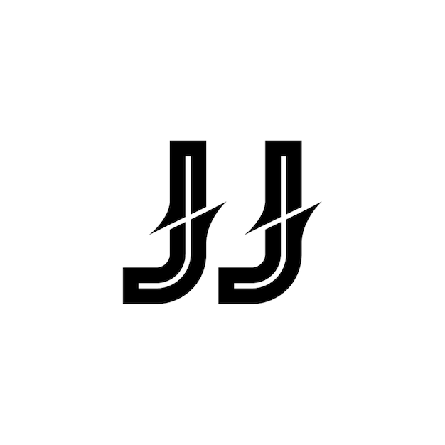 JJ monograma logo diseño carta texto nombre símbolo monocromo logotipo alfabeto carácter simple logo
