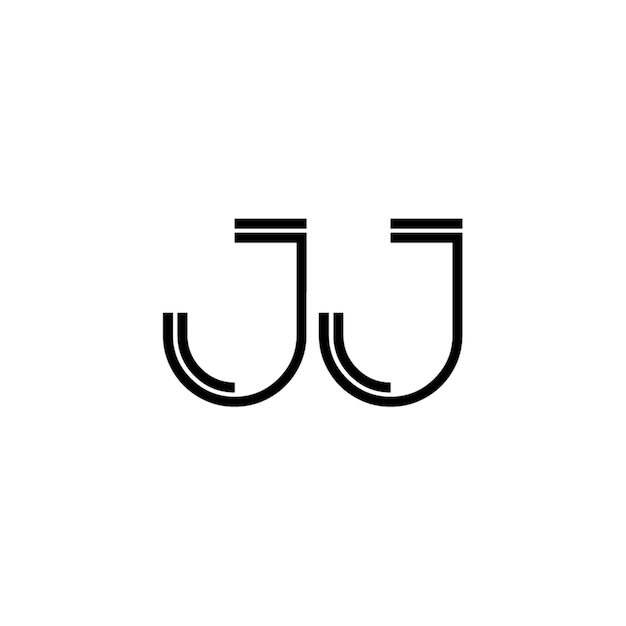 JJ monograma logo diseño carta texto nombre símbolo monocromo logotipo alfabeto carácter simple logo