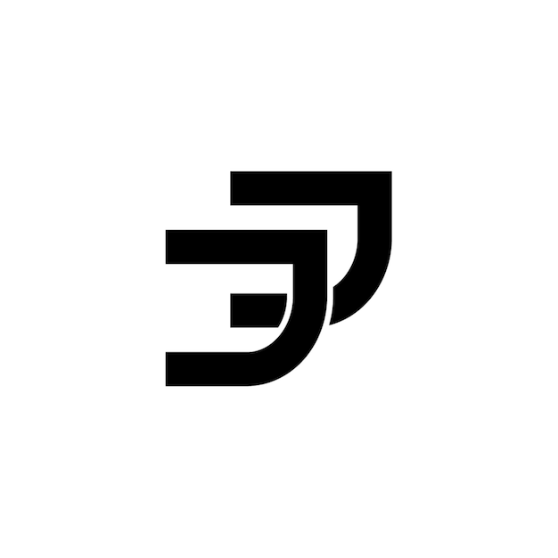 JJ monograma logo diseño carta texto nombre símbolo monocromo logotipo alfabeto carácter simple logo