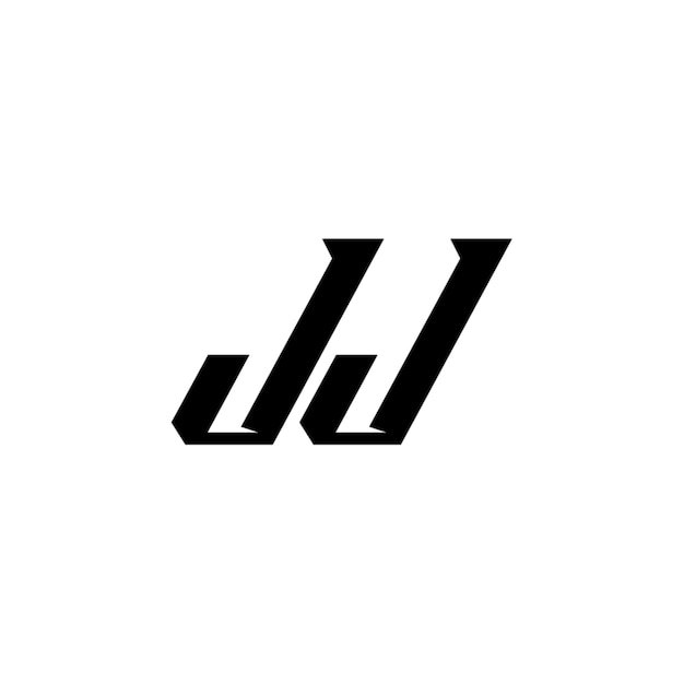 JJ monograma logo diseño carta texto nombre símbolo monocromo logotipo alfabeto carácter simple logo