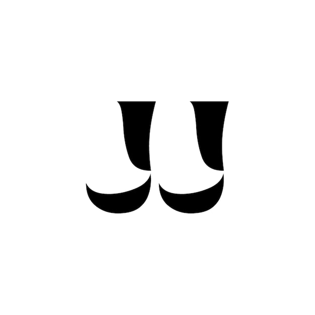 JJ monograma logo diseño carta texto nombre símbolo monocromo logotipo alfabeto carácter simple logo