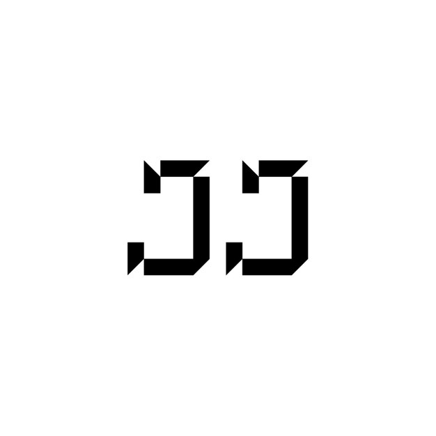JJ monograma logo diseño carta texto nombre símbolo monocromo logotipo alfabeto carácter simple logo