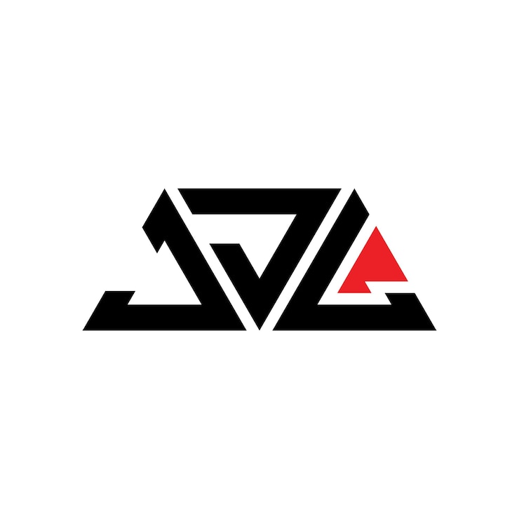 Vector jjl diseño de logotipo de letra triangular con forma de triángulo jjl triángulo diseño de logotip monograma jjl logotipo de vector triángulo con color rojo logotipo triangular jjl sencillo elegante y lujoso logotipo jjl