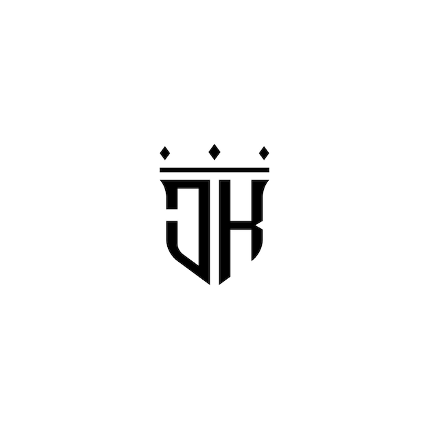 JK monograma logo diseño carta texto nombre símbolo monocromo logotipo alfabeto carácter simple logo