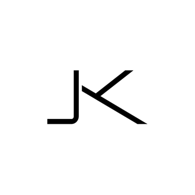 JK monograma logo diseño carta texto nombre símbolo monocromo logotipo alfabeto carácter simple logo