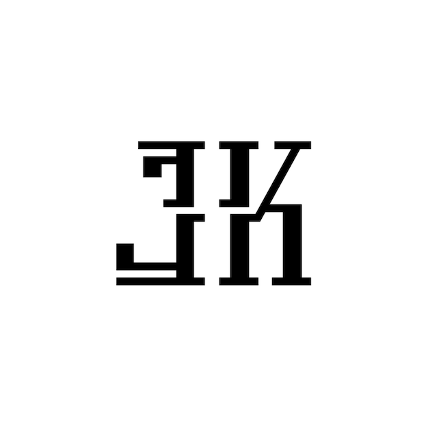 JK monograma logo diseño carta texto nombre símbolo monocromo logotipo alfabeto carácter simple logo