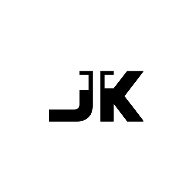 JK monograma logo diseño carta texto nombre símbolo monocromo logotipo alfabeto carácter simple logo