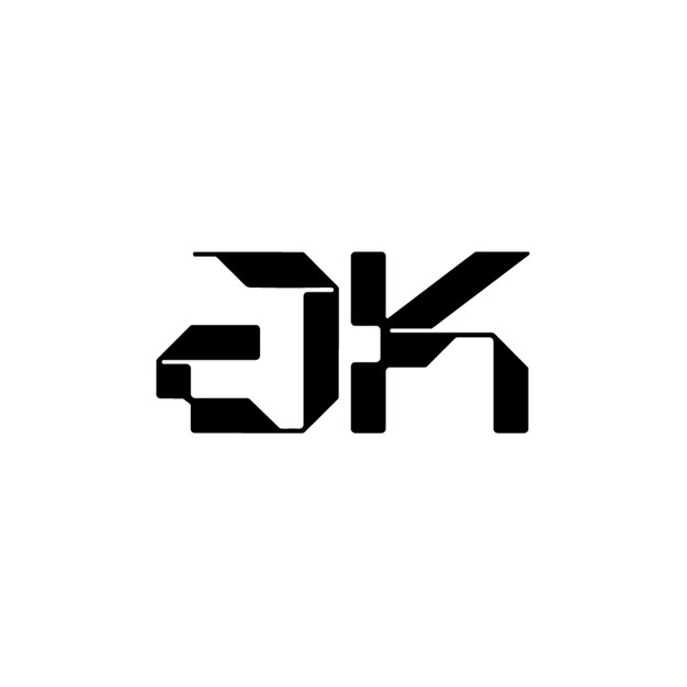 JK monograma logo diseño carta texto nombre símbolo monocromo logotipo alfabeto carácter simple logo