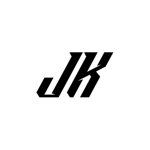 JK monograma logo diseño carta texto nombre símbolo monocromo logotipo alfabeto carácter simple logo