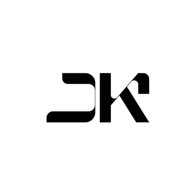 JK monograma logo diseño carta texto nombre símbolo monocromo logotipo alfabeto carácter simple logo