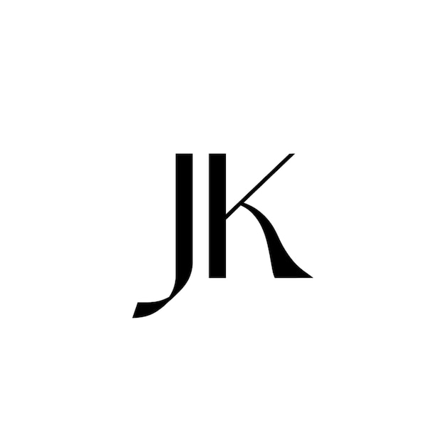 JK monograma logo diseño carta texto nombre símbolo monocromo logotipo alfabeto carácter simple logo