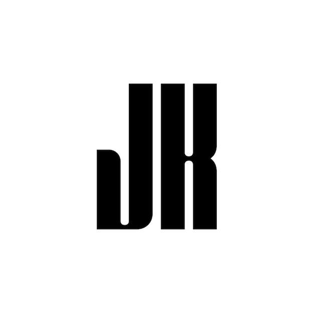 JK monograma logo diseño carta texto nombre símbolo monocromo logotipo alfabeto carácter simple logo