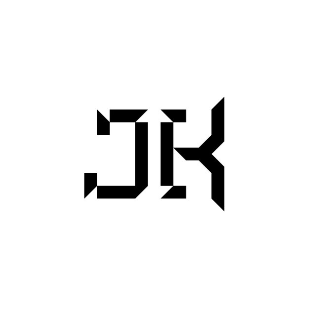 JK monograma logo diseño carta texto nombre símbolo monocromo logotipo alfabeto carácter simple logo