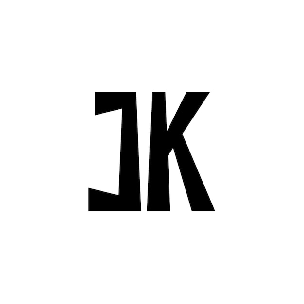 JK monograma logo diseño carta texto nombre símbolo monocromo logotipo alfabeto carácter simple logo