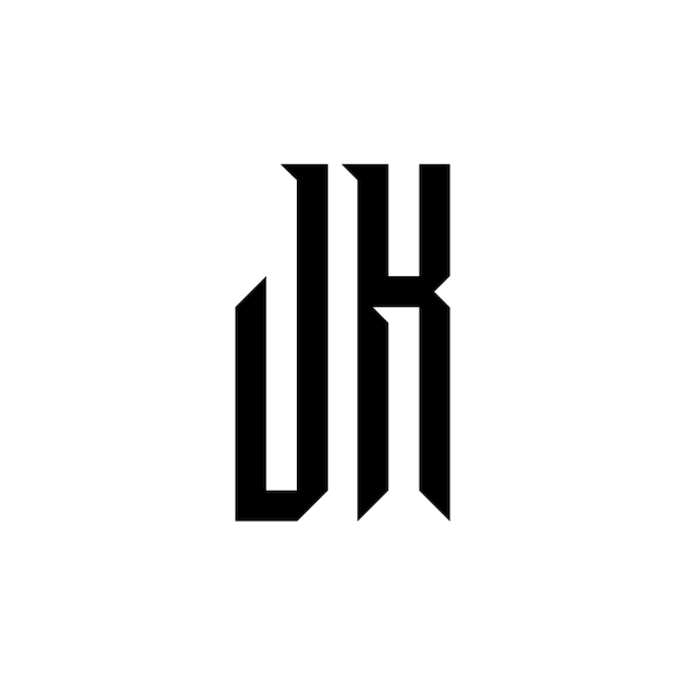 JK monograma logo diseño carta texto nombre símbolo monocromo logotipo alfabeto carácter simple logo