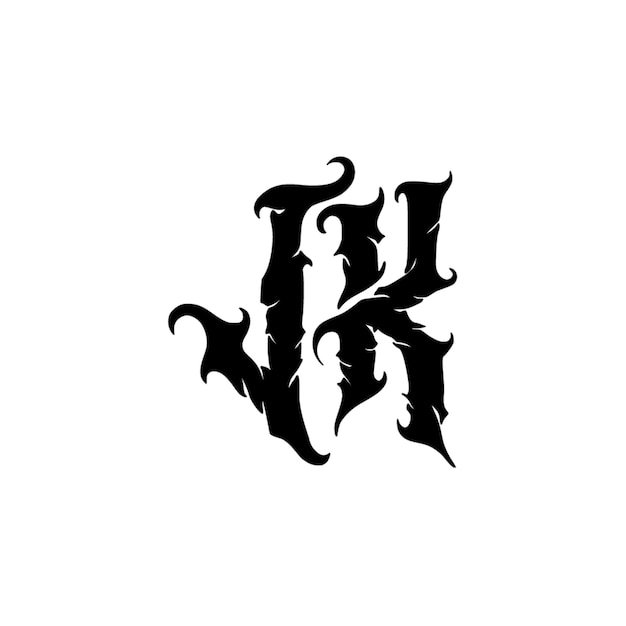 JK monograma logo diseño carta texto nombre símbolo monocromo logotipo alfabeto carácter simple logo