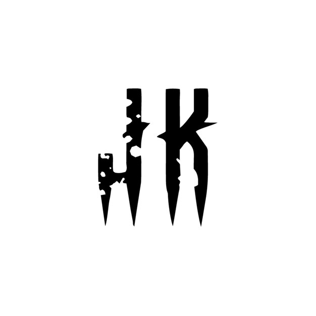JK monograma logo diseño carta texto nombre símbolo monocromo logotipo alfabeto carácter simple logo