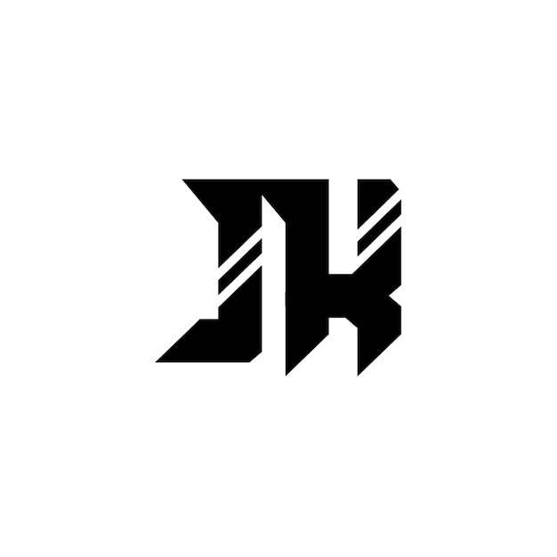 JK monograma logo diseño carta texto nombre símbolo monocromo logotipo alfabeto carácter simple logo