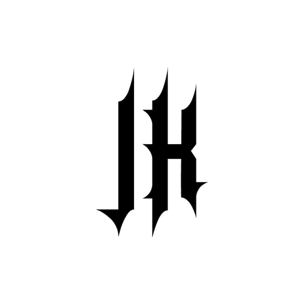 JK monograma logo diseño carta texto nombre símbolo monocromo logotipo alfabeto carácter simple logo