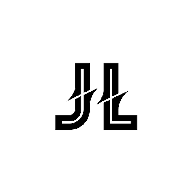 JL monograma logo diseño carta texto nombre símbolo monocromo logotipo alfabeto carácter simple logo