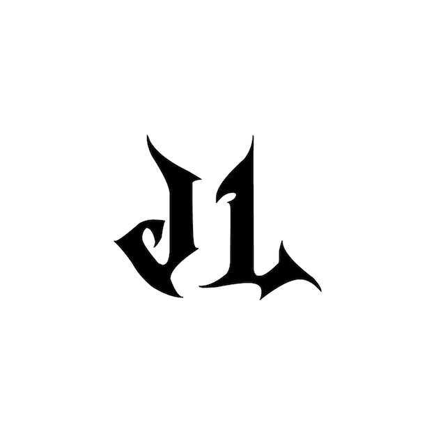 JL monograma logo diseño carta texto nombre símbolo monocromo logotipo alfabeto carácter simple logo